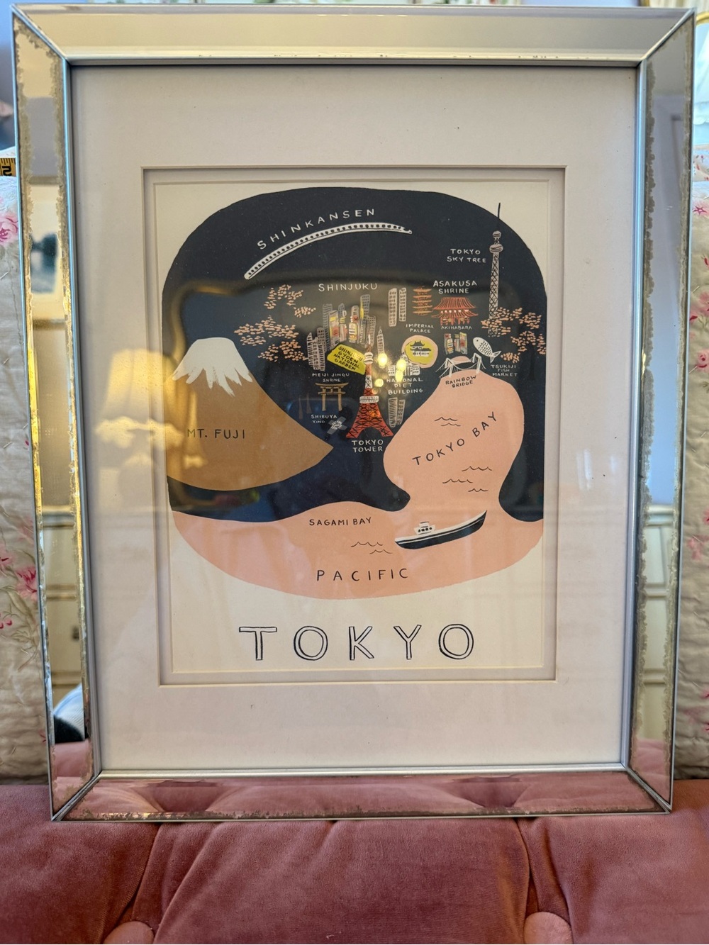 Rifle Paper Co Tokyo Illustration Framed DIY